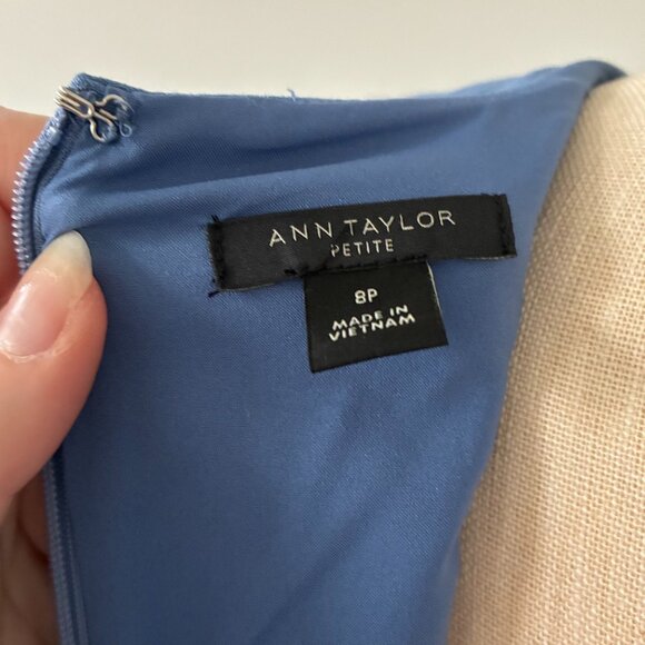 Ann Taylor Blue Double Weave Shift Mini Dress - Picture 7 of 11